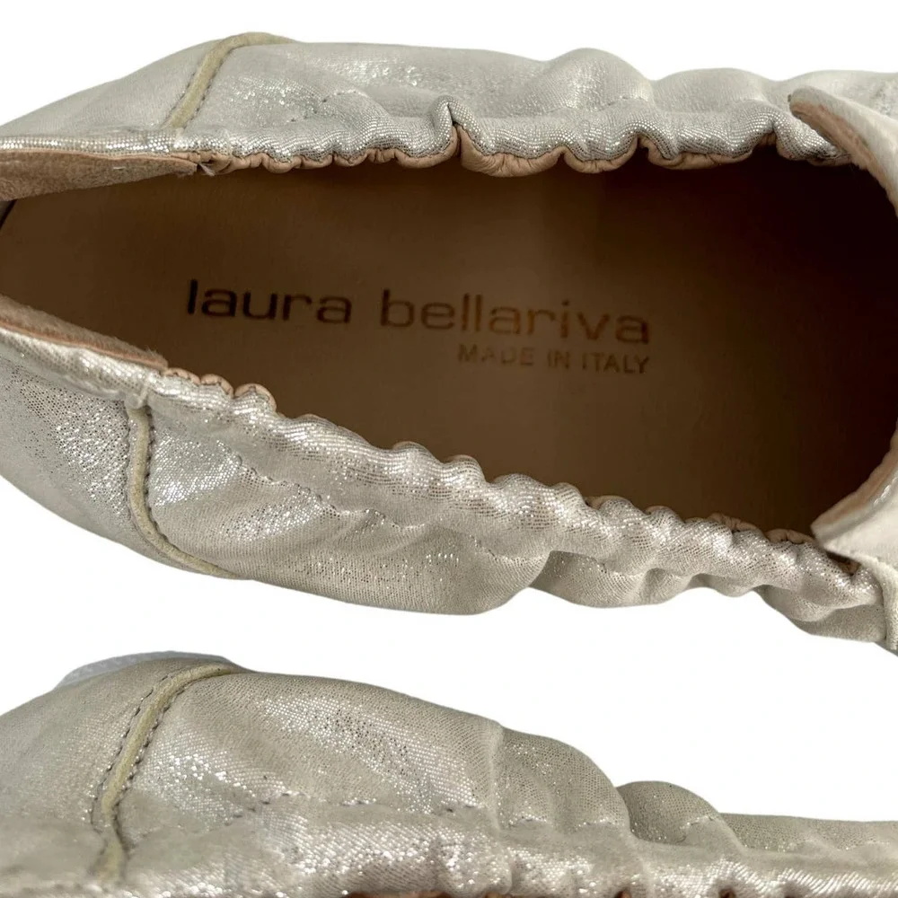 Laura Bellariva Gold Metallic Slip-On Sneaker European Size 37 EUC - Picture 2 of 10